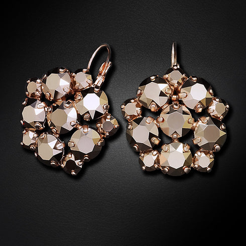 Серьги "Greznība (Rose Gold)" с кристаллами Swarovski™